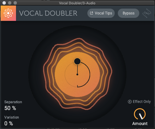 iZotope Vocal Doubler ユーザーインターフェース